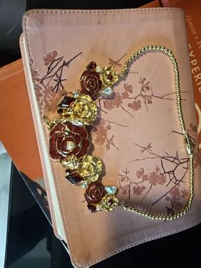 Gold & Red Floral Statement Necklace